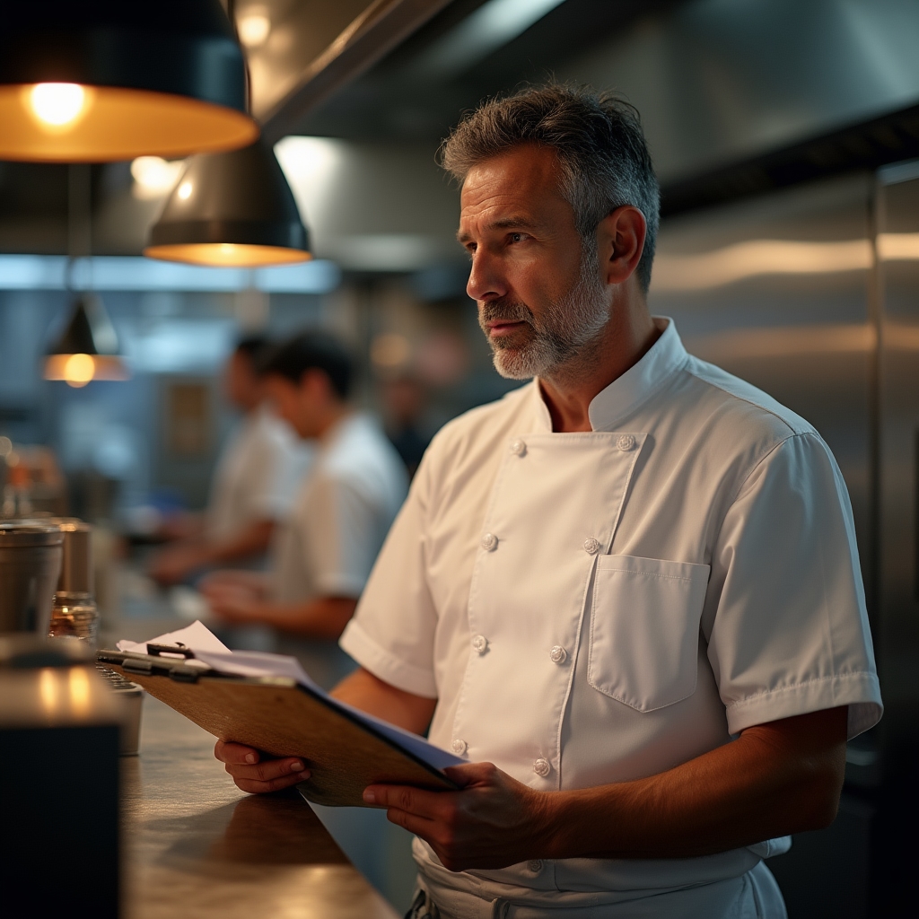Standortleiter erhält ein Briefing in einem Gastronomiebetrieb mit mehreren Filialen