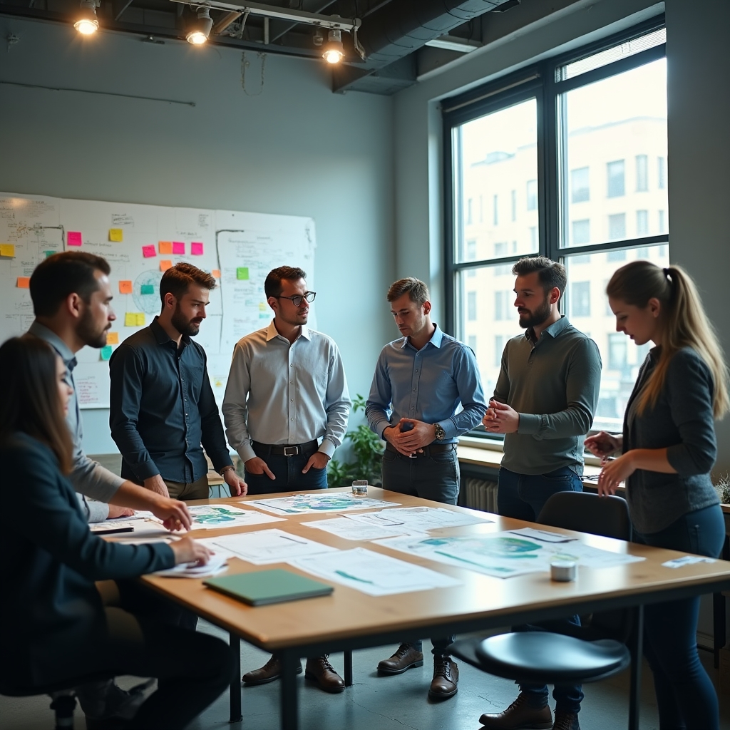 Gruppe von Standortleitern bei einem Workshop zu operativer Exzellenz